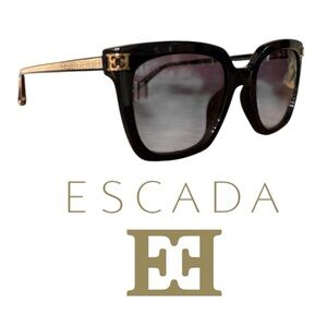 Escada Black and Gold Oversized Sunglasses